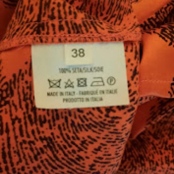 Size 38 Yves Saint Laurent 2011 Silk charmeuse dress, orange, black - Picture 7 of 7